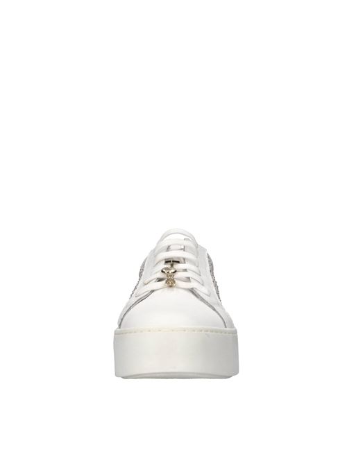 Sneakers in pelle e tessuto PATRIZIA PEPE | PPJ308 VIT.BIANCO-PLATINO